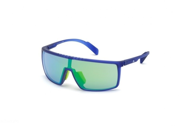 Adidas -  SP0004 91Q -na cor azul com lente verde azulada.