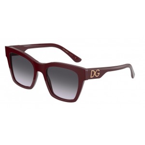 Óculos de Sol - Dolce & Gabbana DG 4384 3097/8G - Marsala Com Detalhes Dourado Com Lentes Quadradas Na Cor Preto Degrade.