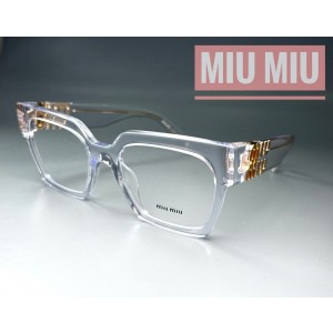 Miu Miu - VMU 04U - Translucido Com Detalhes Em Dourado Com Lentes Quadradas.